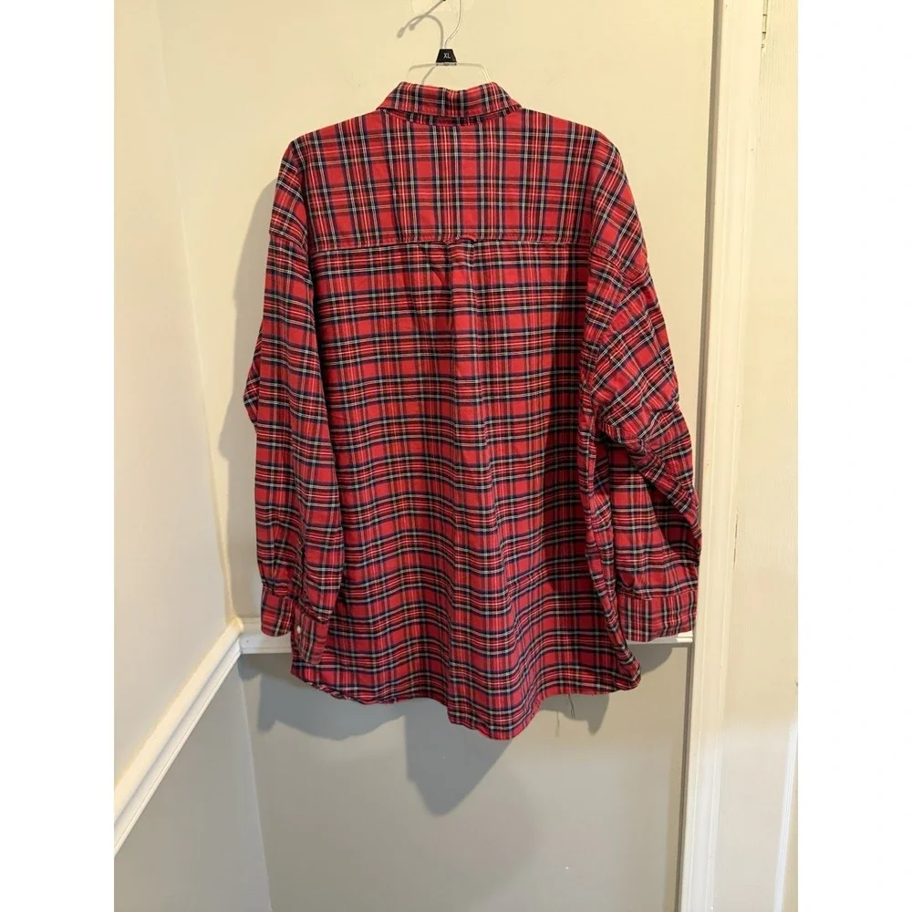 Vintage 90's CHAPS Ralph Lauren Shirt Mens XXL Plaid Long Sleeve Red Button Down - Picture 7 of 8